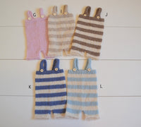 Knit striped romper Baby boy or girl overalls newborn photo prop choose your colours UK seller stripes baby prop
